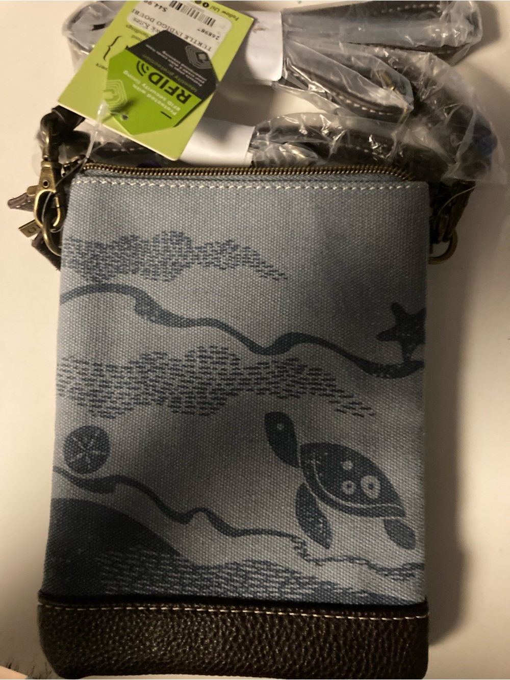 Chala Light Blue Turtle Mini Crossbody Bag - Picture 5 of 5